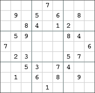 A typical Sudoku puzzle